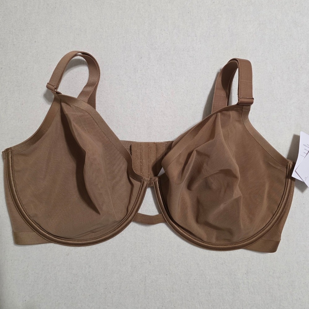Auden Unlined Demi Coverage Underwire Bra 40DDD Brown Smooth Bonded Edges NWT